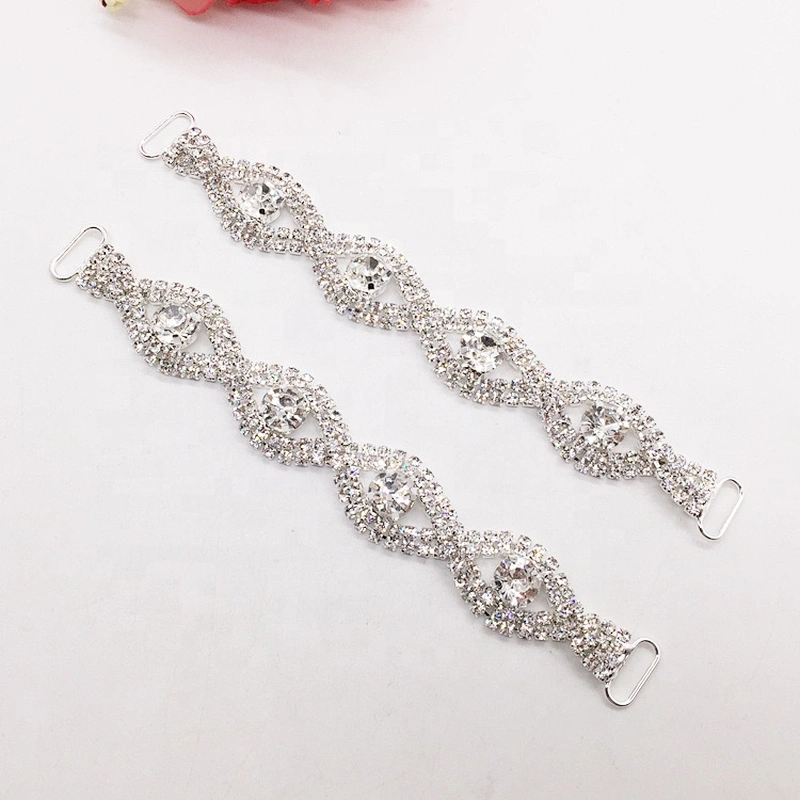 Hot Sale Fashion Swimwear Using Crystal Rhinestone Eye Shaped Bikini Connectors