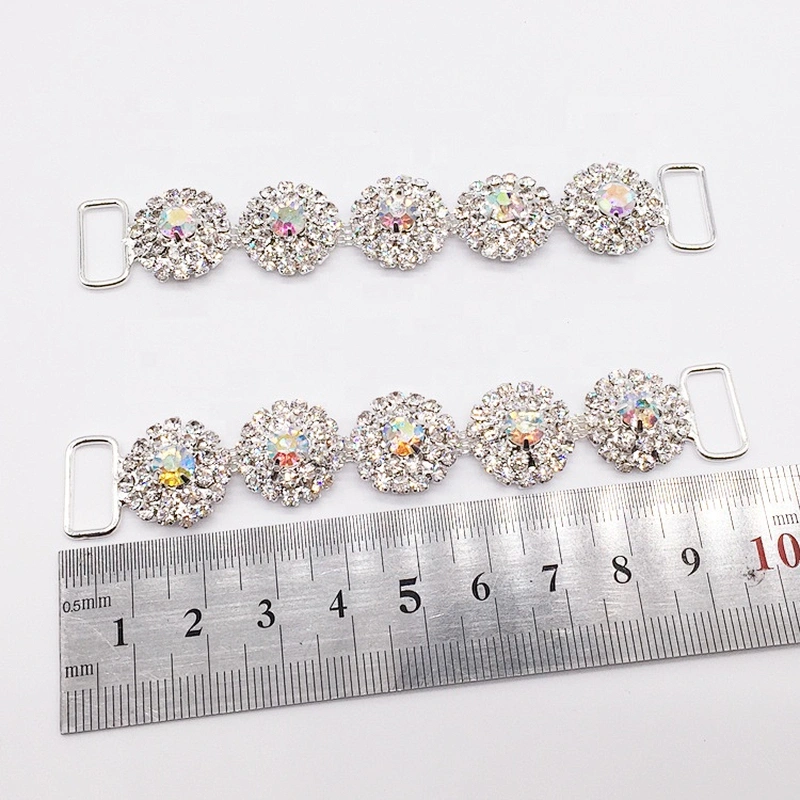 custom alloy sterling silver metal crystal ab rhinestone connectors for fitness bikini competition