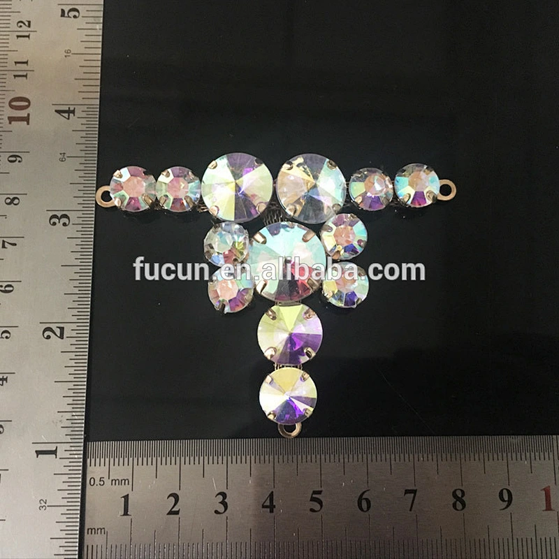 2017 Garment Accessories rhinestone glass shoe buckle for summer colorful sandal