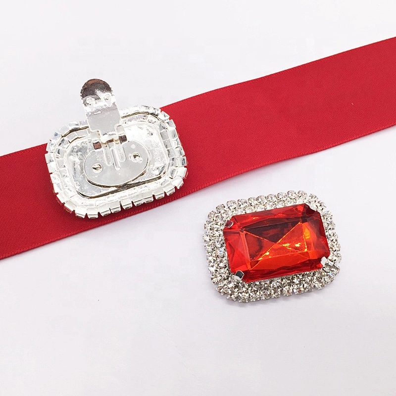 Hot selling superior quality women fashion shoe red color crystal jewelry shoe clip buckle
