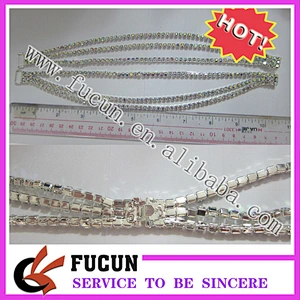 Hot sale rhinestone headband long straight middle bikini connector