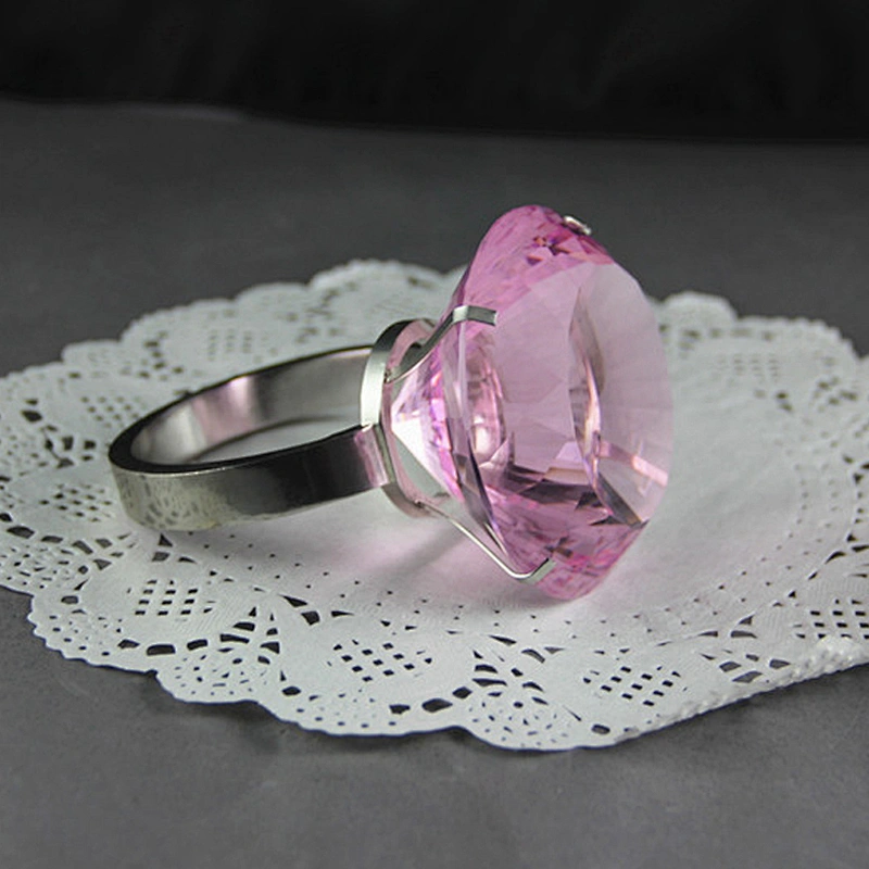 Fancy favor crystal glass diamond napkin rings for hotel folding napkins decors