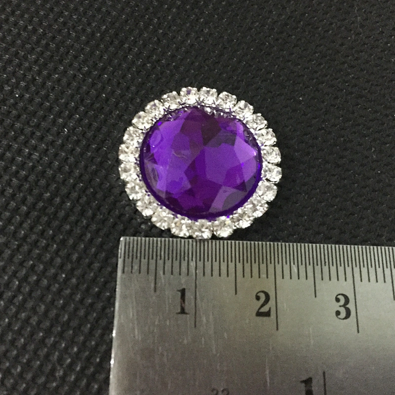 fashion decorative various colors round flat back rhinestone acrylic crystal button