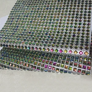 16 X 9.5 inches self adhesive crystal rhinestone mesh ab stones reflection sticker sheet