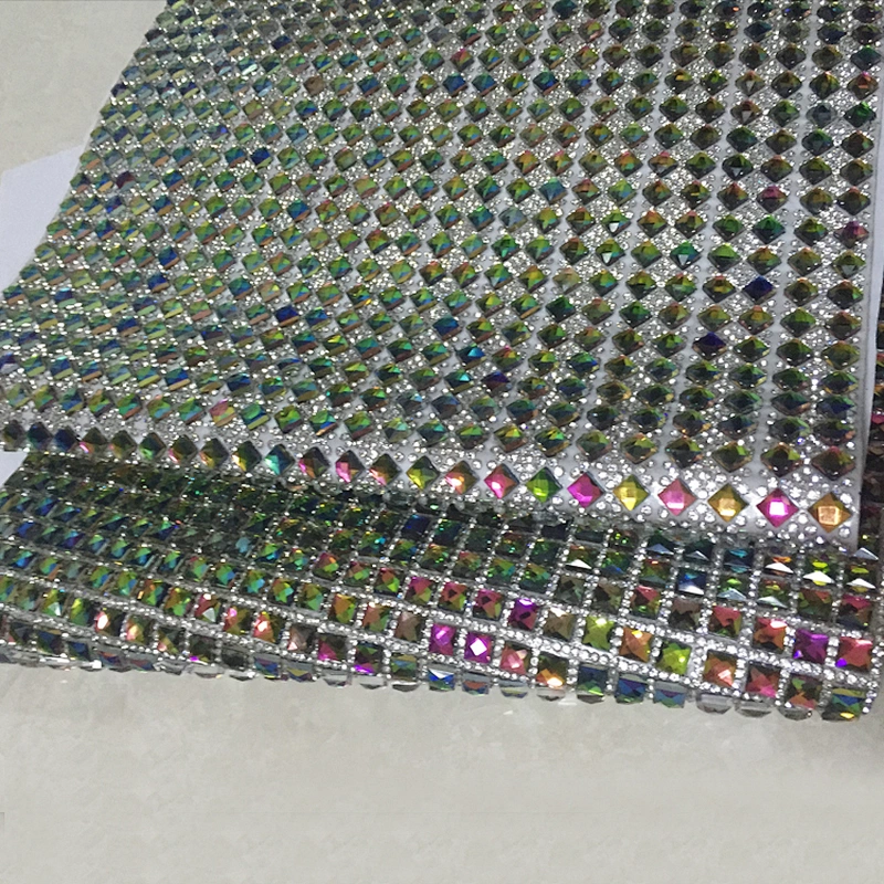 16 X 9.5 inches self adhesive crystal rhinestone mesh ab stones reflection sticker sheet