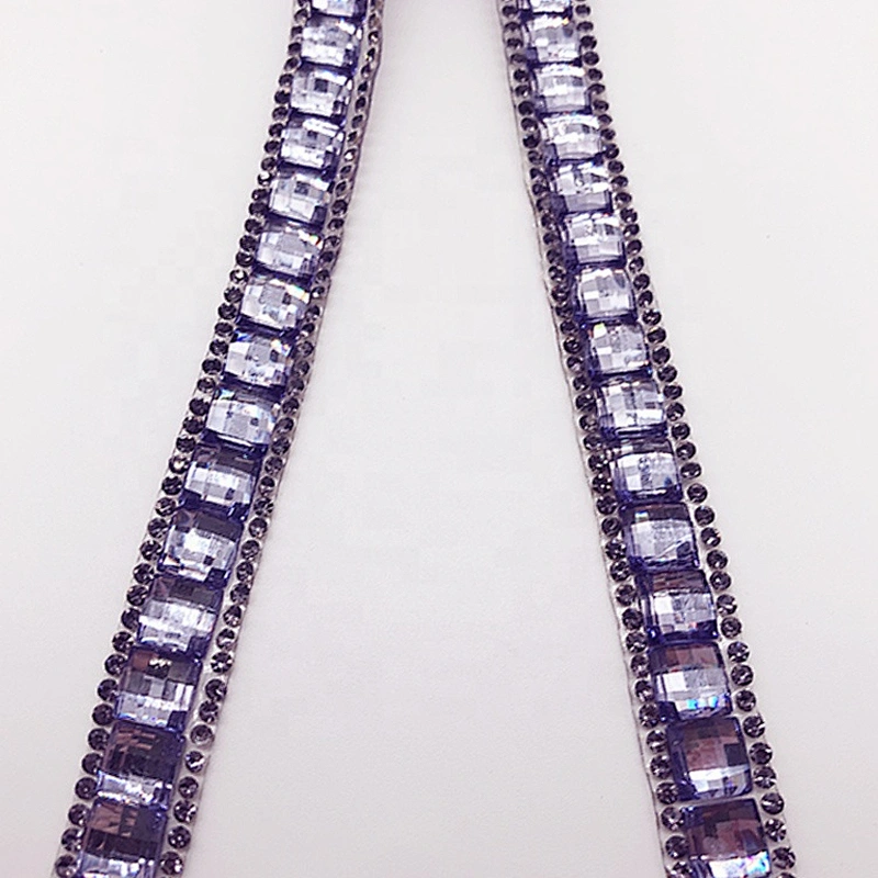 Customized factory price  wholesale hot fix trimming iron on rhinestone banding