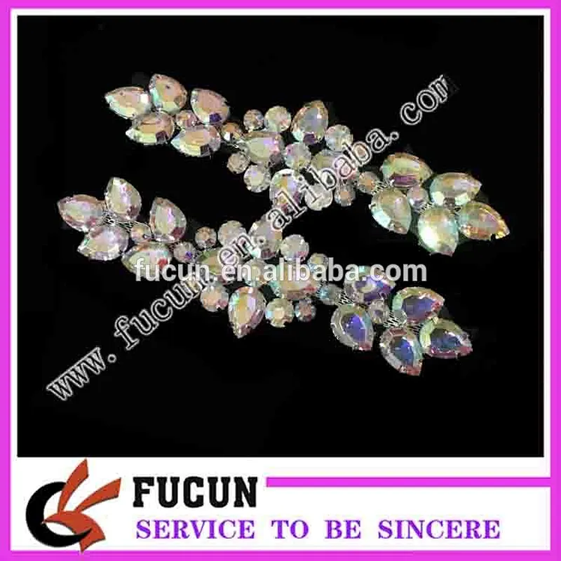 2019 shinny new design flat back  large acrylic AB color stone  brooch in silver