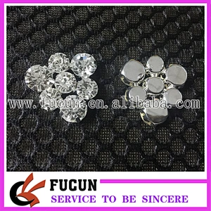 fashion jewelry women lapel neckline brooch button crystal rhinestones flat back buttons