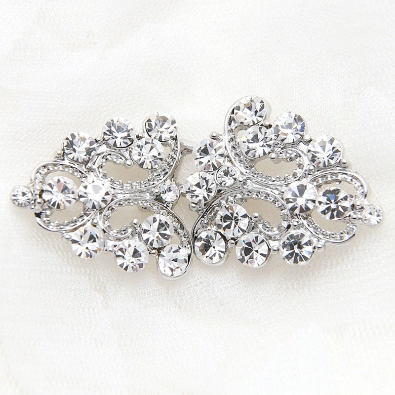 Wedding rhinestone crystal buckle closure clasp alloy crystal garment dress buckles