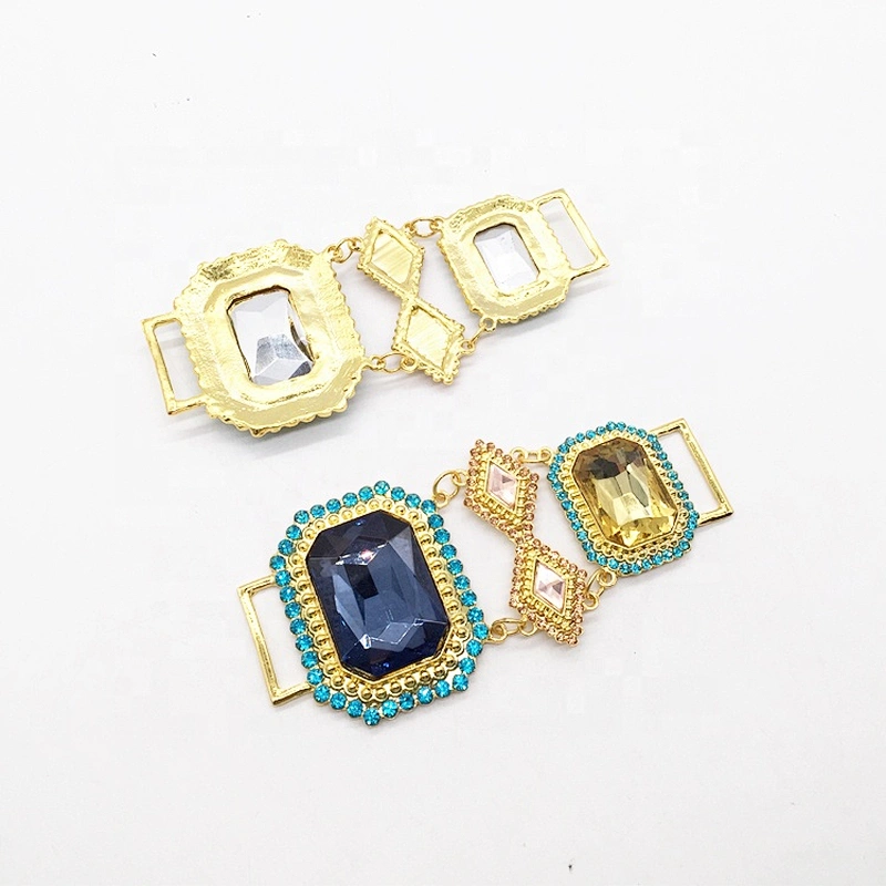 Gold stained glass swimwear accessories metal hardware bikini connector for wholesale