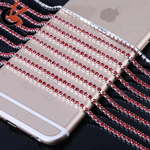 SS16 wholesale Silver Crystal Rhinestone Close Chain Trim