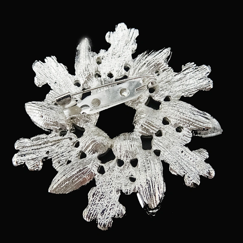 55mm Handmade Wholesale DIY Crystal AB Wreath Rhinestone Floral Bouquet Brooch Pin