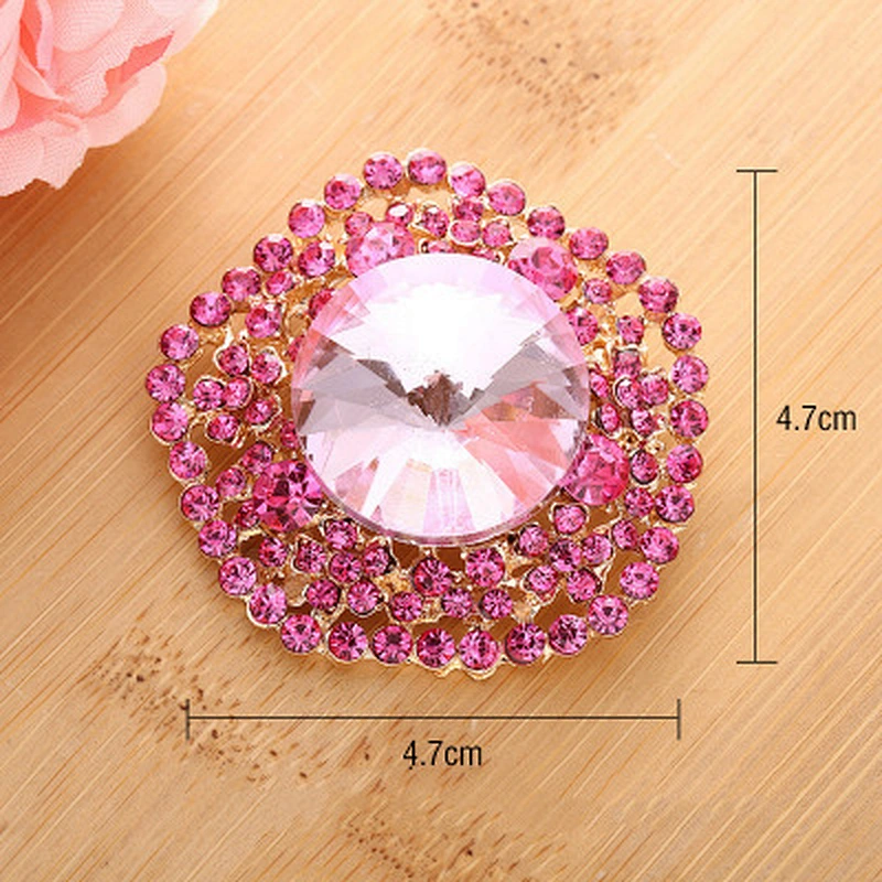 47mm wedding celebration invitation decoration crystal rhinestone brooch jewelry