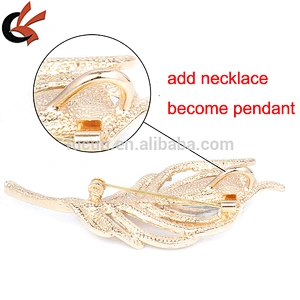 2018 fashion leaf rhinestone brooch for garment or necklace decoration