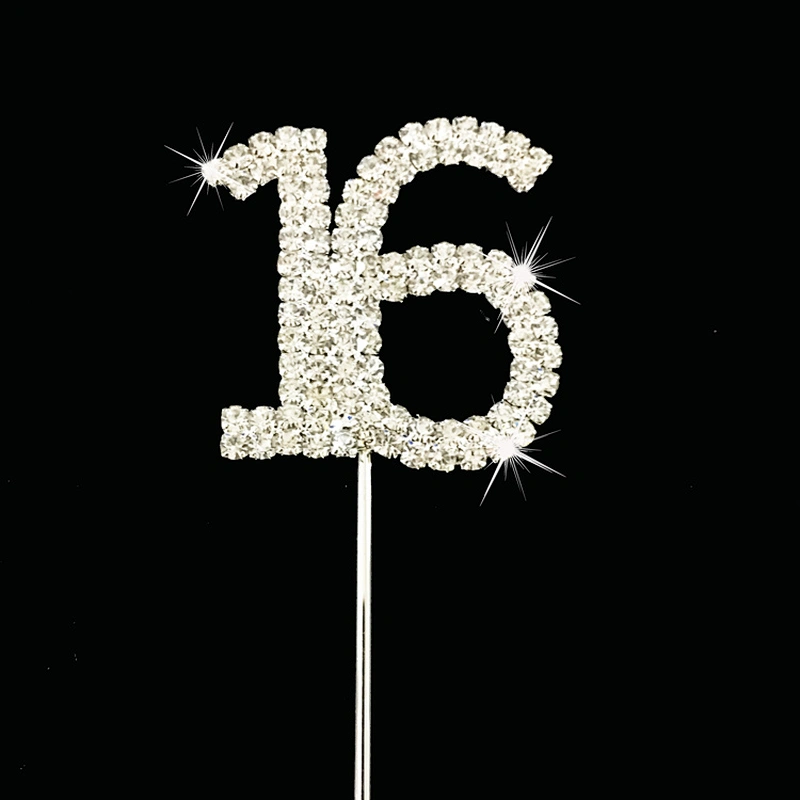 party Cake Accessory supplies 16 ages birthday party decorations rhinestone cake topper