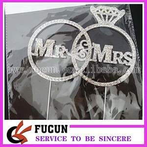 New Rhinestone Diamante Crystal Rhinestone Wedding Mr & Mrs Bling Cake topper