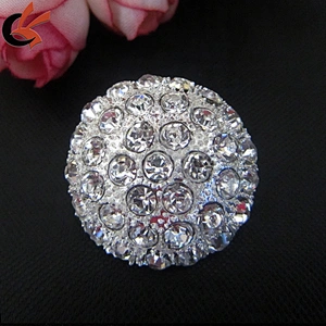 round rhinestone brooch for bouquet