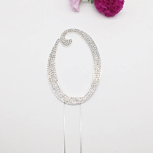 Crystal rhinestone figure wedding number cake topper for wedding table cake decoration
