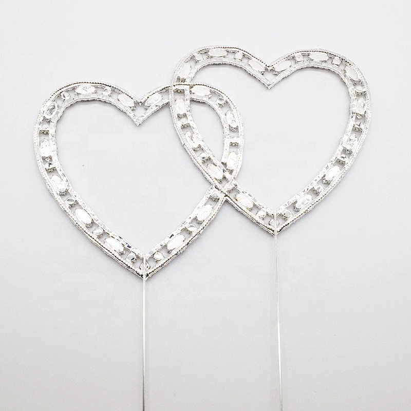 2019 new arrivals wedding favors big design double heart cake card topper