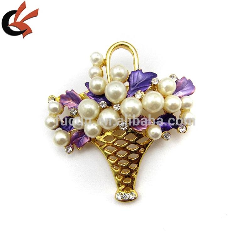 a basket of pearl flowers brooch