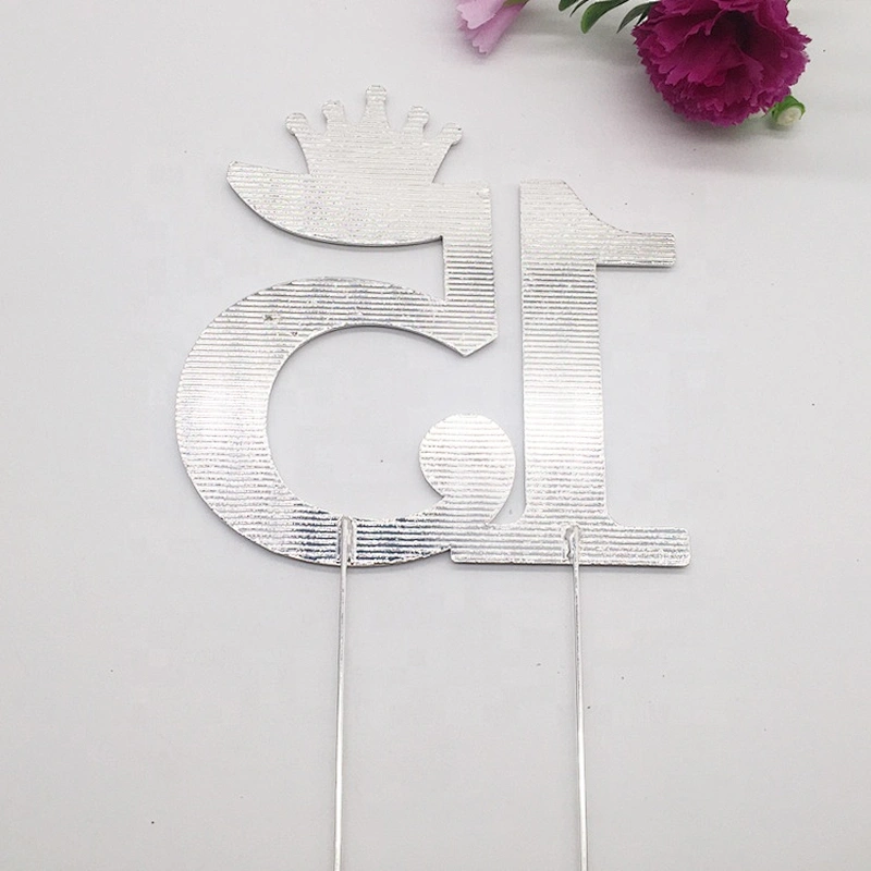 Silver and Gold Crystal Rhinestone 15th Happy Birthday Tiara Crown Cake Topper