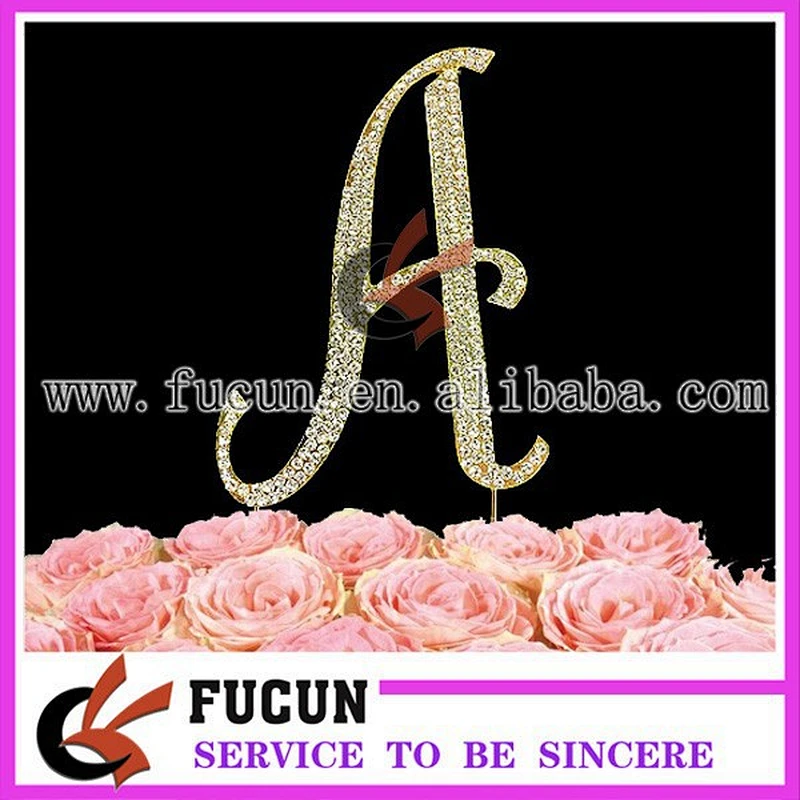 hot new products for 2018 rhinestone monogram diamond cake topper wedding decoration