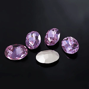 Fancy Jewelry Oval Facetted Cut Pointed Back Glass Stone Loose Drop Crystal
