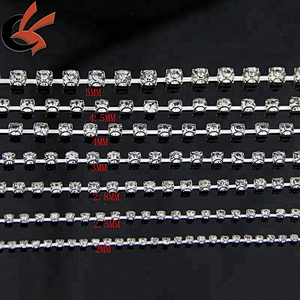 wedding cake decoration rose gold plating wholesale glass rhinestone chain
