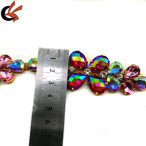 AB clear rhinestone cup chain trimming for clothing