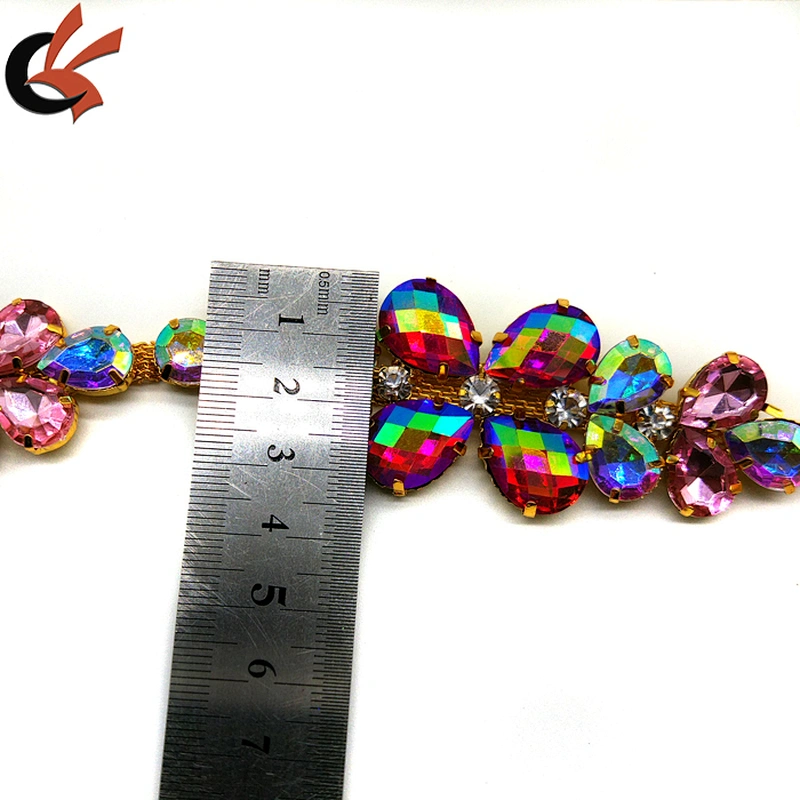 AB clear rhinestone cup chain trimming for clothing