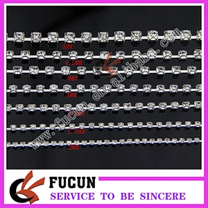various size crystal trim bridal trim rhinestone cup chain
