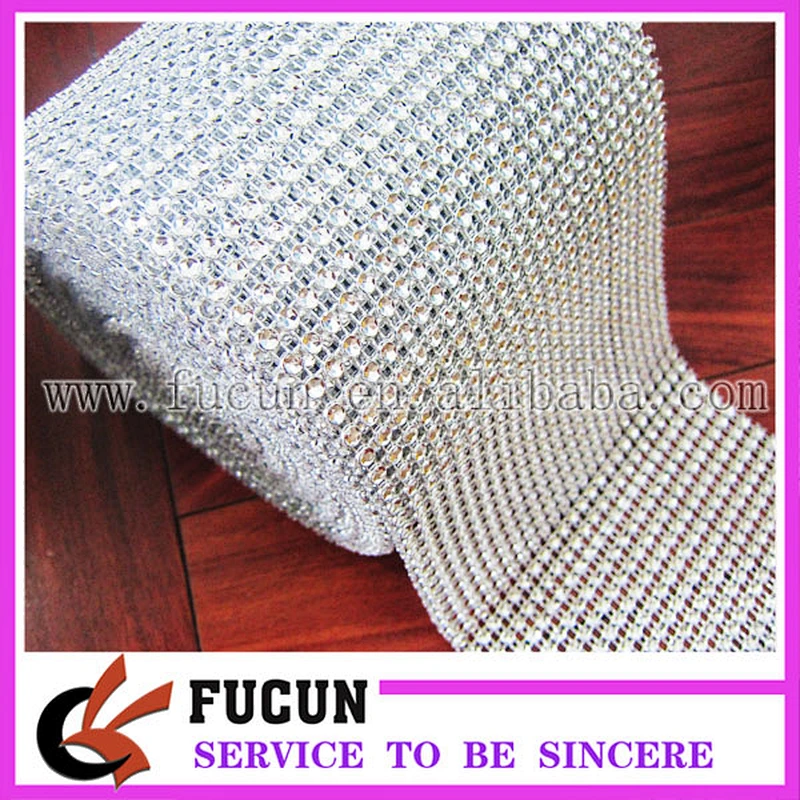 4.75''x10yds Rhinestone Mesh Ribbon, Wedding Bling Sparkle Ribbon DIY Wedding Supplies Bling on a Roll