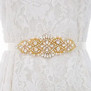 Wholesale Embellishments rhinestone trim crystal appliques for wedding sash