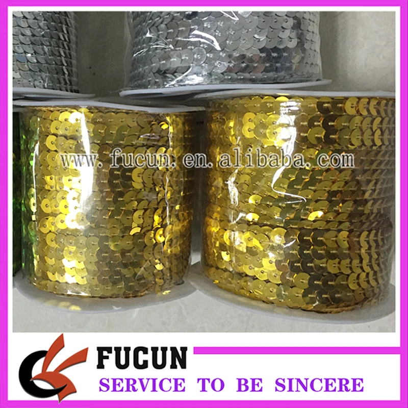 Hot selling 6mm flat round PVC paillette sequins trimming for garment