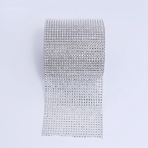 Silver and gold 24 rows plastic empty mesh wrap trimming for wedding accessories decorative