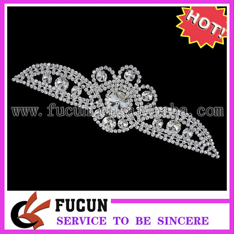 New Silver Crystal Clear Rhinestone Applique Embellishment