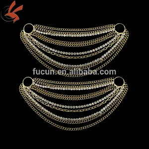 GOLD multi chain crystal rhinestone bikini connectors