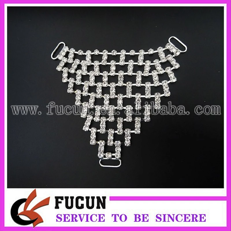wholesale mesh shape crystal G string jewels back rhinestone connectors