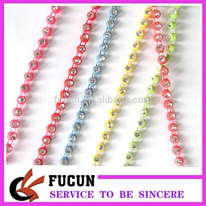 customize colorful plastic decorative rhinestone banding trimming best selling products