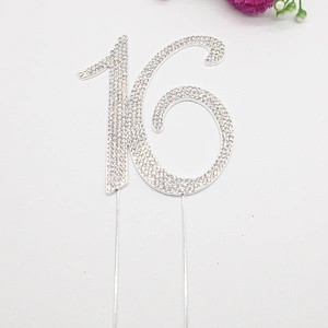 favors gifts birthday cake number rhinestone cake topper for birthday boy and girl