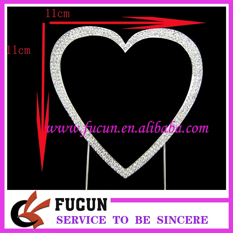 Crystal rhinestone heart diamond cake topper for party supplies/ wedding favors