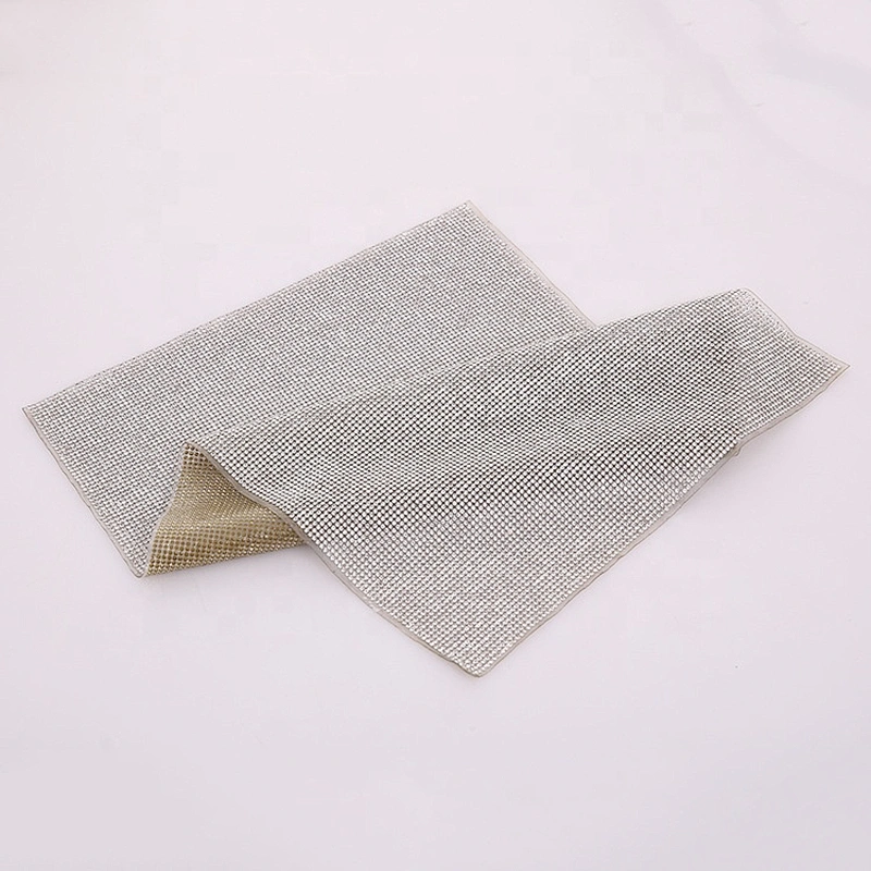 24*40cm High Quality Hotfix Motif Mesh Self Adhesive Rhinestone Crystal Sticker Mesh Sheet