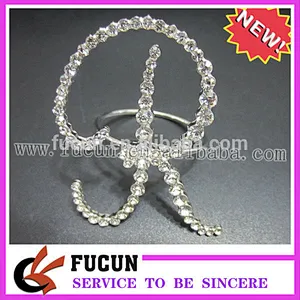 Bulk Wholesale Monogrammed Alphabet Letter A Monogrammed Rhinestone Napkin Rings