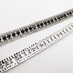decorative rhinestone sandal chain women crystal shoe trim chain for muslim clothes