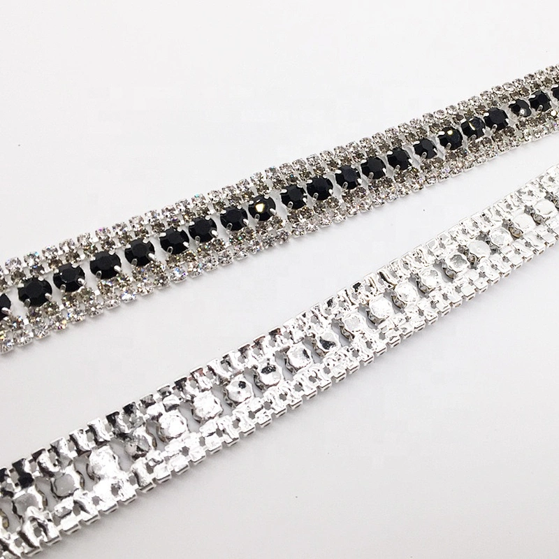 decorative rhinestone sandal chain women crystal shoe trim chain for muslim clothes