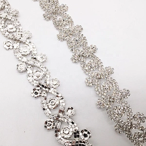 Gorgeous floral headband women rhinestone jewelry hairband chain ornaments bridal trims for wedding