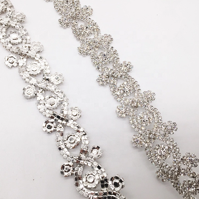 Gorgeous floral headband women rhinestone jewelry hairband chain ornaments bridal trims for wedding