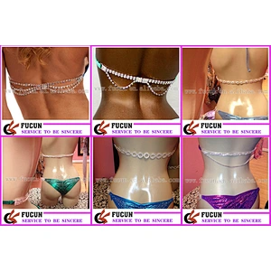China manufacturers one piece circle Clear Rhinestone Bikini Back Connector