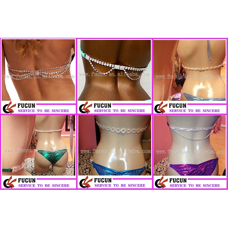 China manufacturers one piece circle Clear Rhinestone Bikini Back Connector