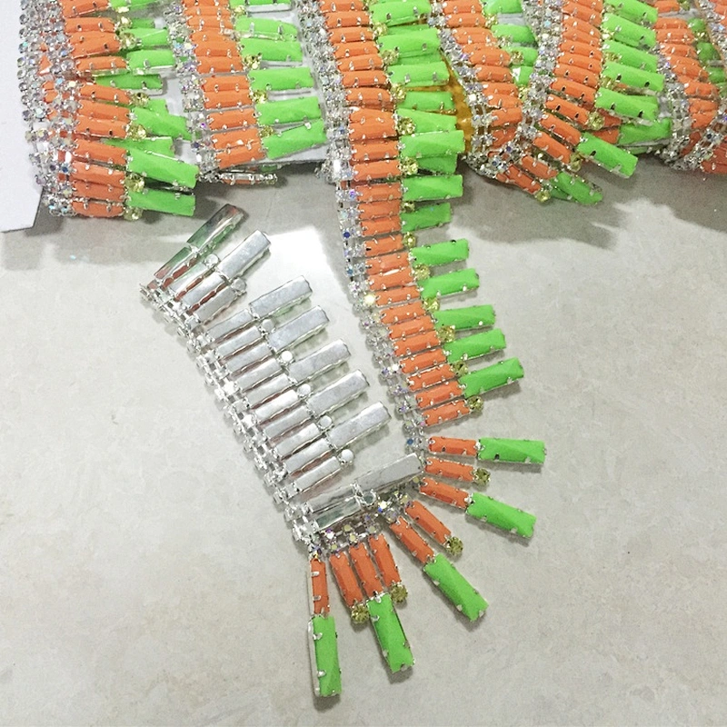 New product design mixed colorful resin stone decorative rhinestone chain trimming for dress